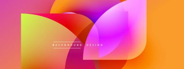 Soyut renkli şekiller çakışıyor. Canlı gradyanlar modern tasarım yaratır. Metin, kompozisyon içerisindeki arkaplan tasarımını okur.