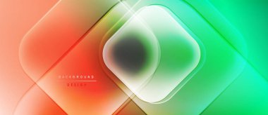 Soyut geometrik şekiller canlı renkleri harmanlarlar. Gradyan geçişler modern, dinamik görsel efektler yaratır. Yumuşak eğriler katmanlı tasarım elementlerini tanımlar.