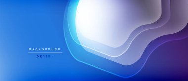 Soyut mavi arkaplan. Katmanlı şekiller akıcı, modern tasarım yaratır. Minimum metin arka plan amacını gösteriyor. Yumuşak gradyanlar görsel derinlik sunar.