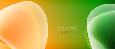 Soyut sıvı şekilleri, turuncu, yeşil gradyanlar. Modern tasarım, pürüzsüz geçişler, canlı renkler, arka plan dokusu. Minimalist estetik.
