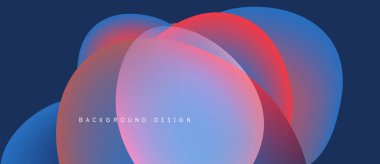 Soyut şekiller örtüşüyor, canlı renk değişimleri yaratıyor. Mavi, kırmızı, mor renkler kusursuz bir şekilde harmanlanır. Arka planlar için modern tasarım ögesi.