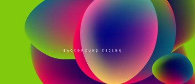 Soyut, enerjik şekiller çakışıyor. Parlak renkler harmanlanarak, dinamik görsel efekt yaratır. Modern tasarım arka planlar için uygun.