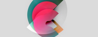 Soyut tasarım özellikleri üst üste binen renkli daireler, dinamik görsel etki yaratıyor. Yumuşak eğimler, modern estetik..