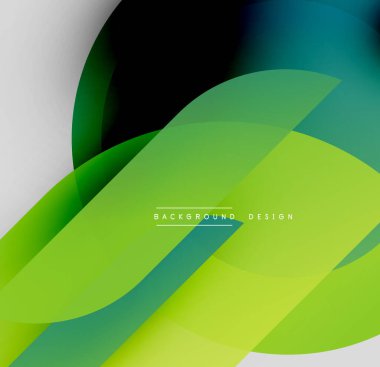 Soyut canlı katmanlar örtüşüyor. Yeşil egemen, mavi, siyah, beyaz karışıyor. Modern tasarım enerjiyi, hareketi, derinliği çağrıştırıyor.