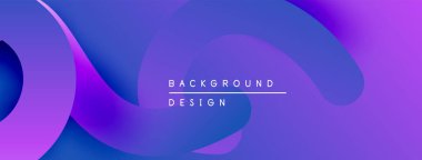 Soyut sıvı şekiller, canlı mor renkler, modern tasarım. Gradyan karışımları dinamik görsel doku oluşturur. Minimalist estetik.