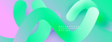 Soyut sıvı şekiller, canlı renklerin karışımı. Yumuşak eğimler modern, dinamik görsel deneyimler yaratır. Minimalist tasarım, düzgün eğriler.