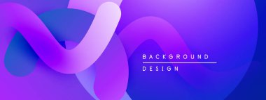 Soyut sıvı şekiller, canlı mor renkler, modern tasarım. Gradyan renkler dinamik görsel efekt yaratır. Arkaplan ögesi.