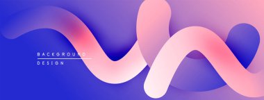 Soyut sıvı şekilleri mor, pembe ve mavi renkleri harmanlıyor. Modern tasarım hareketi, enerjiyi, yumuşak eğilimleri çağrıştırıyor. Arkaplanda metin arkaplan tasarımı.