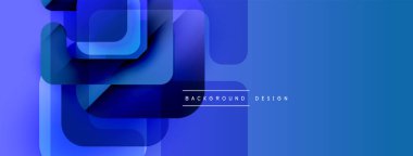 Soyut mavi şekiller örtüşür, dinamik görsel efekt yaratır. Modern tasarım arka planlar ve sunumlar için uygundur. Gradyan gölgeler derinliği arttırır.