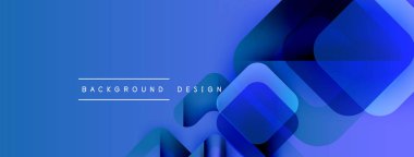 Soyut mavi tasarım üst üste binen kareler, gradyanlar. Modern estetik, arka planlar ve sunumlar için uygun. Temiz, basit kompozisyon.