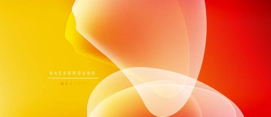 Soyut, enerjik bir arkaplan. Üst üste binen şekiller sıcak renk değişimleri yaratır. Sarı, portakala, kırmızıya karışıyor. Modern tasarım ögesi.