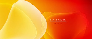 Soyut katmanlar, canlı turuncu, sarı renkler dinamik arkaplan oluşturur. Yumuşak eğimler, modern tasarım elementleri mevcut.