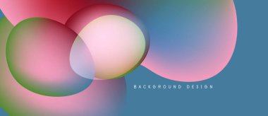 Soyut renkli şekiller çakışıyor. Gradyan renkler harmanlanarak, dinamik görsel efekt yaratır. Arka planlar için modern tasarım ögesi.