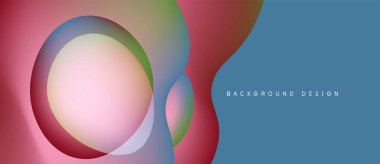 Soyut renkli tasarım. Üst üste binen daireler dinamik görsel efekt yaratır. Gradyan gölgeler pürüzsüz, modern estetik.