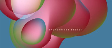 Soyut akışkan şekiller, canlı renklerin karışımı. Yumuşak gradyanlar dinamik görsel deneyimler yaratır. Modern tasarım, düz kıvrımlar, zarif kompozisyon.