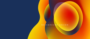 Soyut, enerjik bir arkaplan. Üst üste binen daireler dinamik değişim etkisi yaratır. Sancaklar ve sunumlar için modern tasarım uygun.