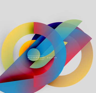 Soyut renkli çemberler dinamik görsel efektler yaratıyor. Modern tasarım elementleri yenilik ve enerji öneriyor.