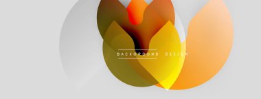 Soyut şekiller üst üste binerek sıcak renk değişimleri yaratıyor. Metin arkaplan dizaynı içerisindeki minimalist tasarım.