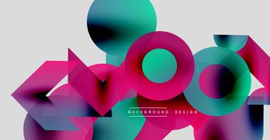 Soyut, enerjik şekiller çakışıyor. Pembe, turkuaz renkler tasarımda baskın. Modern vektör çizimi, temiz estetik. Arkaplan elementleri dinamizmi öne sürüyor.