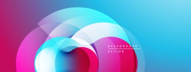 Soyut, enerjik çemberler, gradyanlar. Modern tasarım, pürüzsüz geçişler, mavi, pembe renkler. Minimalist arkaplan dokusu.