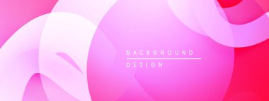 Soyut pembe arka plan. Üst üste binen şekiller yumuşak eğimler, modern tasarım elementleri yaratır. Minimalist estetik, canlı renkler.