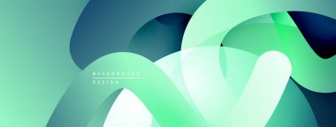 Soyut sıvı şekiller, deniz mavisi renkleri, üst üste binen katmanlar modern arkaplan tasarımı yaratır. Minimalist estetik, pürüzsüz gradyanlar mevcut.