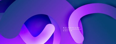 Soyut mor katmanlar akışkan şekiller yaratır. Modern tasarım, canlı renkler, pürüzsüz eğimler. Dijital projeler için arkaplan ögesi.