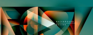 Soyut geometrik şekiller, canlı renkler, modern tasarım. Gradyan dokular dinamik görsel efekt yaratır. Projeler için arkaplan ögesi.