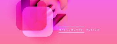 Soyut pembe tasarım özellikleri üst üste binen kareler, gradyanlar. Modern estetik, arka planlar ve sunumlar için uygun. Basit, temiz kompozisyon.
