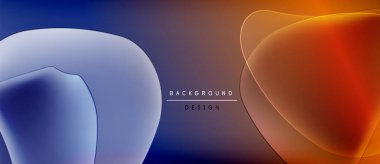 Soyut sıvı şekilleri, mavi turuncu gradyanlar. Modern arka plan tasarımı, pürüzsüz geçişler, dinamik kompozisyon. Minimalist estetik, zarif görsel.