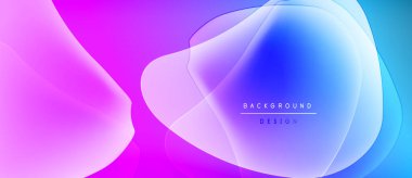 Soyut sıvı şekilleri canlı pembeler, maviler, morlar harmanlar. Gradyan renkler modern arkaplan tasarımı yaratır. Mevcut en küçük metin.