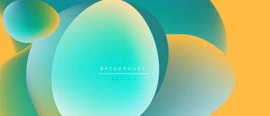 Soyut sıvı şekilleri harmanlanmış turkuaz, sarı renkler. Modern tasarım, hareket, derinlik ve görsel uyum öneriyor. Arkaplanda metin arkaplan tasarımı.