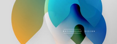 Soyut sıvı şekilleri örtüşür ve canlı renk değişimleri yaratır. Modern tasarım elementleri dinamik hareketi, pürüzsüz geçişleri önerir.