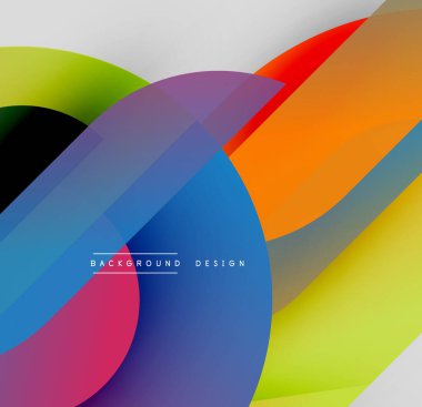 Soyut renkli şekiller dinamik görsel efektler yaratır. Parlak gradyanlar, pürüzsüz geçişler, mevcut modern tasarım elementleri.