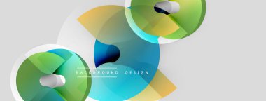 Soyut geometrik şekiller örtüşüyor, canlı renk eğimleri yaratıyor. Açık gölgeler arka plana hakim, temiz görsel cazibe sunuyor.