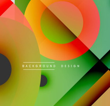 Soyut renkli şekiller çakışıyor. Gradyan renkler dinamik görsel efekt yaratır. Modern tasarım ögeleri pürüzsüz geçişler sunar.