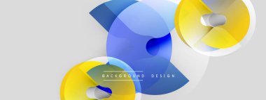 Soyut şekiller, mavi, sarı renkler baskın. Modern tasarım elementleri dinamik bileşim yaratır. Minimalist tarz, mevcut temiz çizgiler.