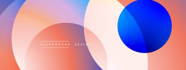 Soyut renkli çemberler çakışıyor. Gradyan renkler harmanlanarak, dinamik görsel efekt yaratır. Arka planlar için modern tasarım ögesi.