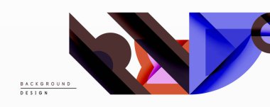 Soyut geometrik tasarım üst üste binen şekiller, gradyanlar, kalın renkler. Modern bileşim dinamik görsel etki yaratır, uygun arkaplan ögesi.