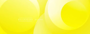 Parlak sarı soyut arka plan. Üst üste binen daireler dinamik görsel efekt yaratır. Sancaklar ve web siteleri için modern tasarım uygun.