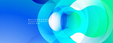 Soyut mavi yeşil eğimli daireler kesişiyor. Arka planlar, sunumlar, dijital sanat için modern tasarım öğesi. Yumuşak geçişler görsel derinlik yaratır.