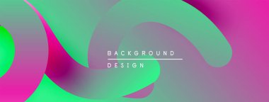 Soyut gradyanlar canlı pembeleri, morları, yeşillikleri harmanlarlar. Akışkan şekiller dinamik arkaplan tasarımı yaratır. Modern, renkli kompozisyon.