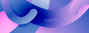 Soyut sıvı şekiller, canlı mavi, mor renkler. Modern tasarım, pürüzsüz eğimler dinamik kompozisyon yaratır. Arkaplan ögesi.