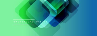 Soyut geometrik şekiller örtüşür, canlı bir değişim etkisi yaratır. Modern tasarım havalı renk paleti kullanır. Minimalist kompozisyon.