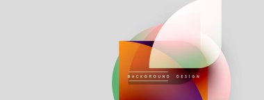 Soyut geometrik şekiller örtüşüyor, canlı renk eğimleri yaratıyor. Minimalist tasarım, özgeçmiş ve sunumlar için uygun. Modern estetik.