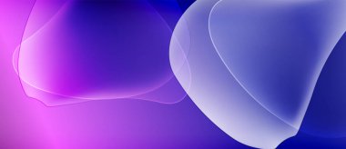 Soyut sıvı şekilleri mor, mavi renkleri harmanlıyor. Yumuşak gradyanlar dinamik görsel deneyimler yaratır. Minimalist tasarım, sakin duyguları çağrıştırır..
