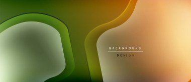 Soyut arkaplan özellikleri akan şekiller, gradyanlar. Renkler yeşilden altına, şeftali rengi mevcut. Modern tasarım ögesi.