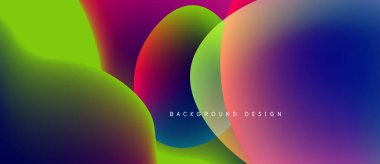 Soyut sıvı şekilleri örtüşür ve canlı renk değişimleri yaratır. Yumuşak geçişli modern tasarım, dinamik kompozisyon.