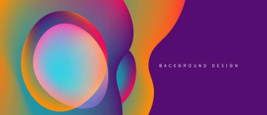 Soyut renkli şekiller örtüşüyor, canlı gradyanlar yaratıyor. Modern tasarım akıcılık, enerji, görsel cazibe öneriyor. Sunumlar için arka plan mükemmel.