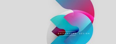 Soyut renkli şekiller örtüşür, dinamik görsel efekt yaratır. Arkaplan grafikleri, metin arkaplan tasarımı. Modern, temiz estetik.